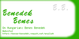 benedek benes business card